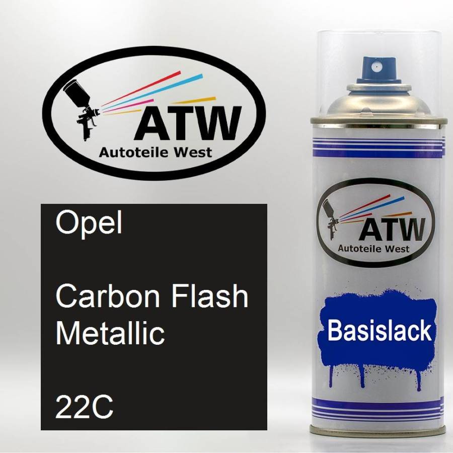 Opel, Carbon Flash Metallic, 22C: 400ml Sprühdose, von ATW Autoteile West.